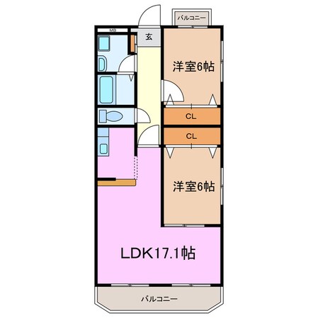 サンキャッスル岩崎の物件間取画像